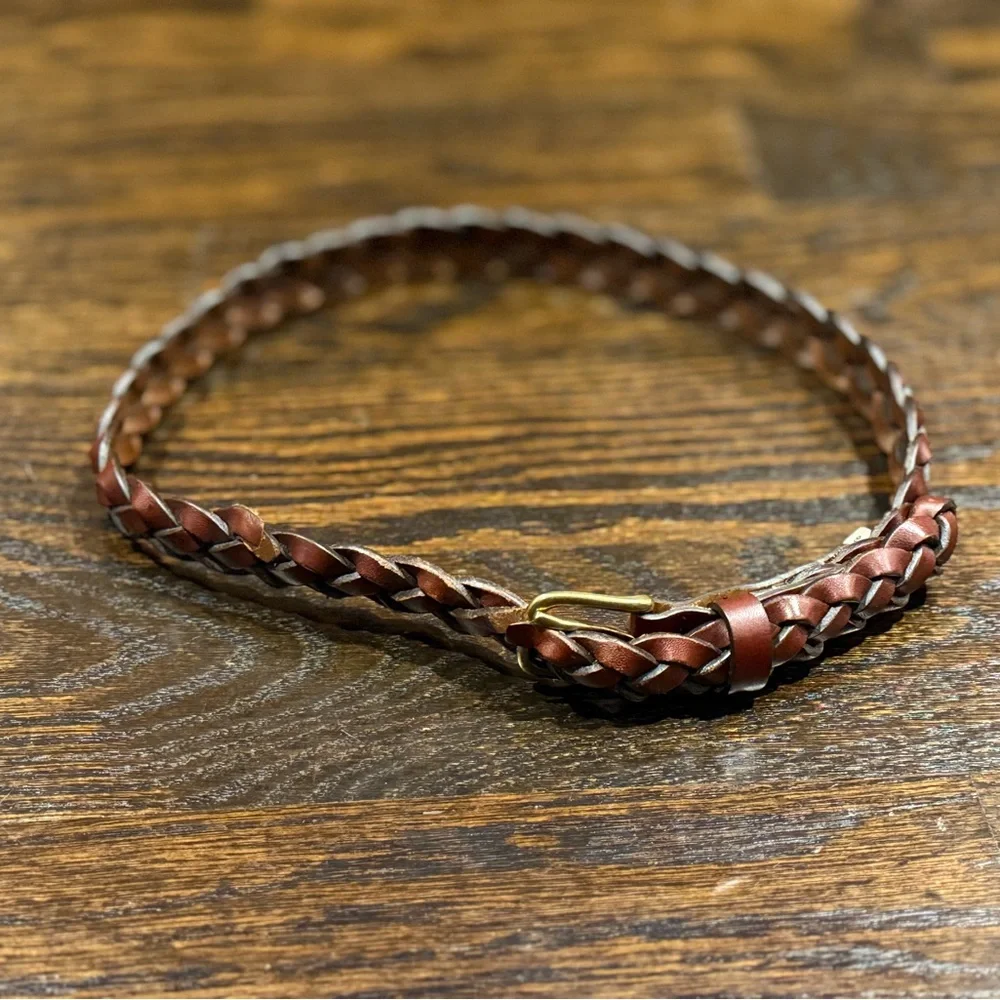 Vintage GAP Kid’s Sz L Braided Brown Leather Belt